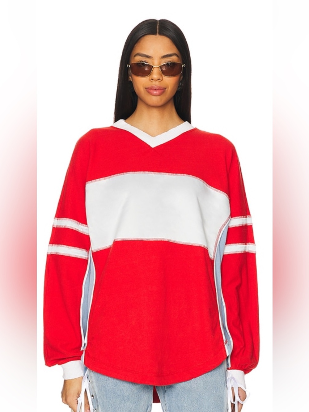 FREE PEOPLE MOVEMENT RUGBY READY LAYER TOP IN WINTERBERRY COMBO SZ MEDIUM